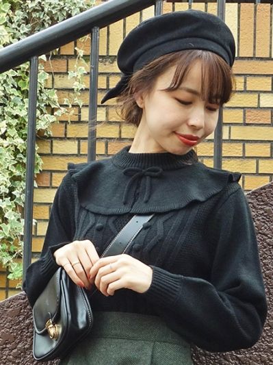 バックリボンベレー帽 F I N T ナチュラルファッション リボンバック レディース ブランド バックリボンベレー帽 F I N T ナチュラルファッション リボンバック レディース ブランド