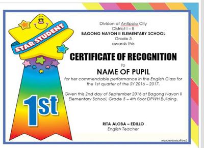 template certificate of recognition