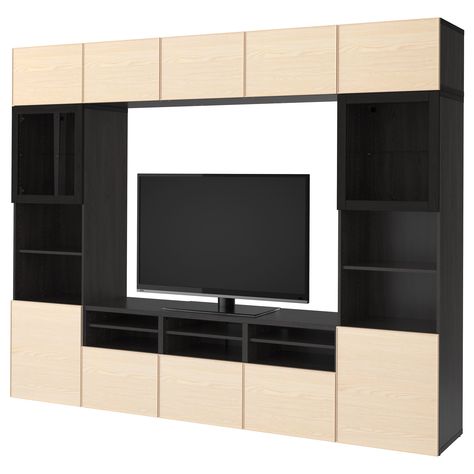 BESTÅ, TV-Komb mit Vitrinentüren, schwarzbraun Jetzt bestellen - wohnzimmer schwarz braun BESTÅ, TV-Komb mit Vitrinentüren, schwarzbraun Jetzt bestellen - wohnzimmer schwarz braun