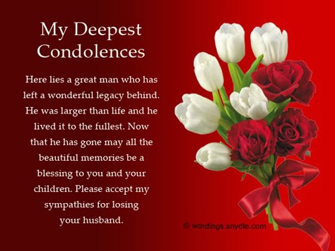 Sympathy Messages for Loss of Husband Wordings and Messages - sample condolence message Sympathy Messages for Loss of Husband Wordings and Messages - sample condolence message