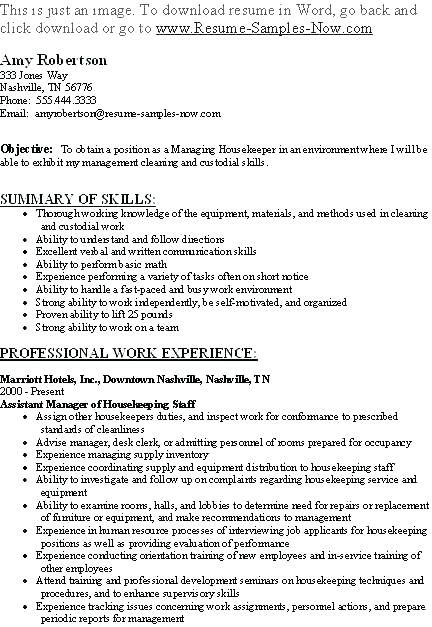 resume examples housekeeping examples of housekeeping housekeeping manager resumes