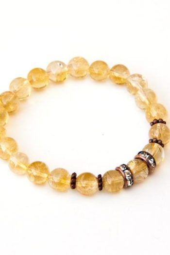 Stretch Beaded Bracelet Handmade Bracelet Citrine Beaded Bracelet Beaded Gemstone Bracelet Crystal Bracelet Simple Beaded Bracelet