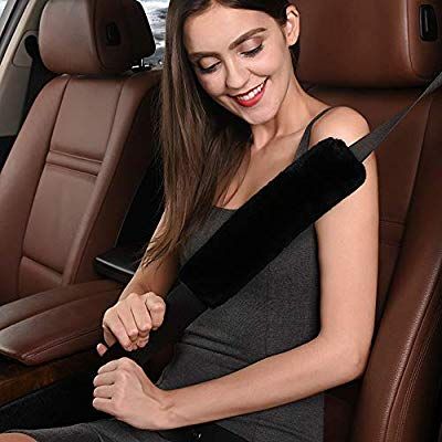 2pcs Auto Car Faux Wool Fuzzy Seat Belt Shoulder Pad Harness Cover Cushion Baby Safety Wish Seat Belt Pads Seat Belt Seat Belt Cover