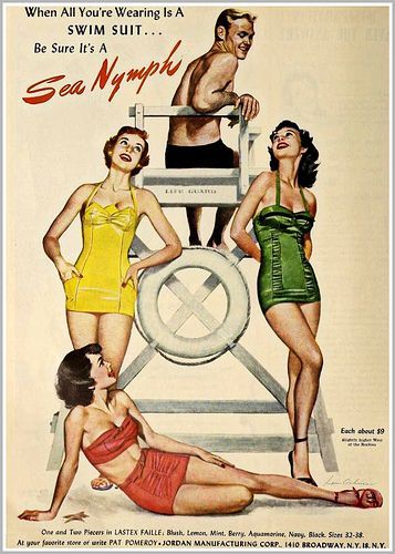POSTER FASHION GIRLS SWIMSUIT BEACH IN TEXAS SUMMER TRAVEL VINTAGE REPRO FREE SH