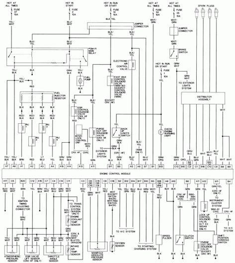1992 Honda Civic Ex Wiring Diagram in 2020 | Honda civic engine