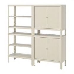 KolbjÖrn Shelving Unit With 2 Cabinets Beige Width 67 3 8 Height 63 Order Here Ikea Ikea Shelving Unit, Open Shelving Cabinet Ikea