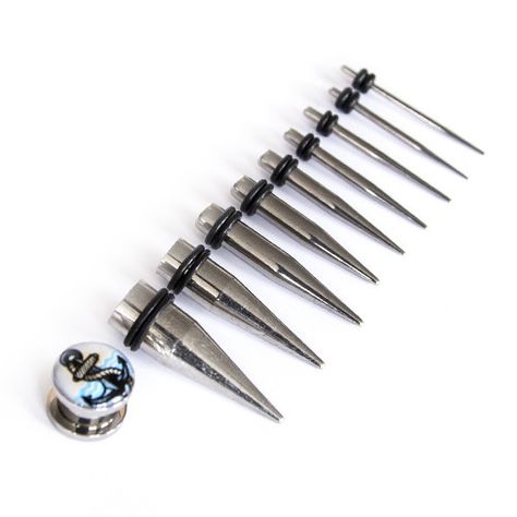 IPINK-9 Pairs UV Acrylic Screw Double Flared Ear Plugs Tunnels Expander Ear Gauges Piercing 12G-1