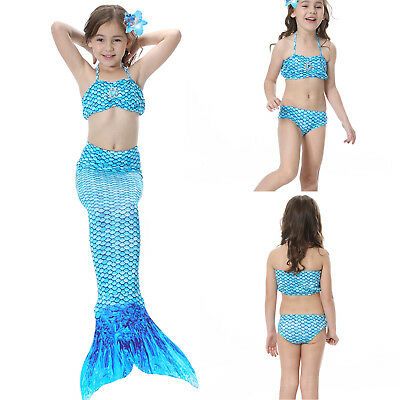 Bikini Infantil De 3 Piezas Con Cola De Sirena Bikini Infantil De 3 Piezas Con Cola De Sirena