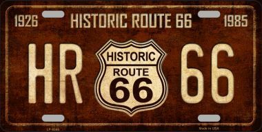Historic Route 66 Vintage Metal Novelty License Plate Tag
