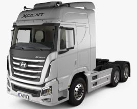 3d Model Of Hyundai Xcient P520 Tractor Truck With Hq Interior 2013 Trucks Hyundai Tractors