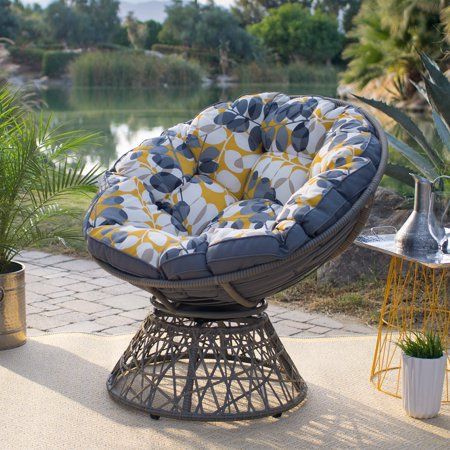 Belham Living Kambree All Weather Wicker Outdoor Papasan Chair With Cushion Image 1 Of 6 Weather Wicker Outdoor Papasan Chair, Outdoor Papasan Chair Cushion
