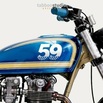 8 Pegatinas Stickers numeros adhesivos oxidado moto Special Cafe Racer rusted