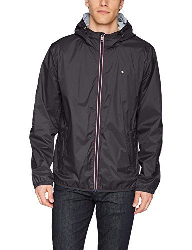Tommy Hilfiger Men/'s Lightweight Active Water Resistant Hooded Rain Jacket