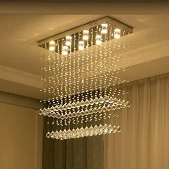 Dining Room Rectangle Chandelier In 2020 Glass Ceiling Lamps Chandelier Chandelier Lighting