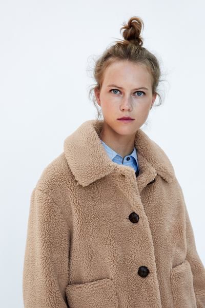 10 idées de Manteaux | zara, manteau, veste motard Manteaux & Vestes femme effet mouton Zara