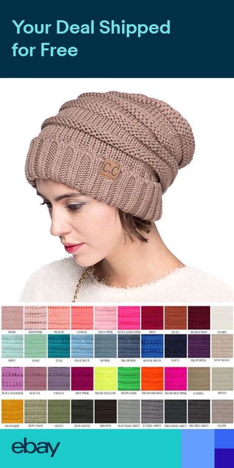 ScarvesMe CC Women Trendy Warm Metallic Oversized Chunky Soft Oversized Cable Knit Slouchy Beanie