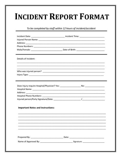 Image result for resident incident report free Forms Pinterest - free incident report template Image result for resident incident report free Forms Pinterest - free incident report template