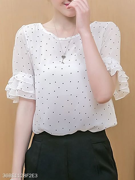 Blusa De Mujer Camisa Con Estampado De Bolas Para Niñas Cami Blusa De Mujer Camisa Con Estampado De Bolas Para Niñas Cami