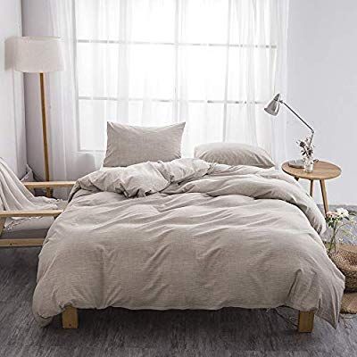 BFS HOME Stonewashed CottonLinen Duvet Stonewashed Cotton Duvet Cover Set King