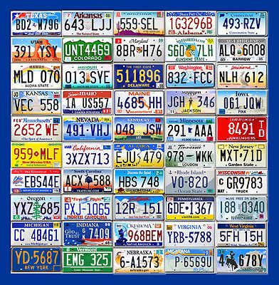 Complete Set Of Usa License Plates From All 50 States Craft