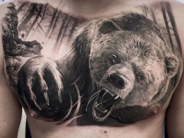 Chest Bear Skull Tattoo For Guys Tattoos For Guys Badass Badass Tattoos