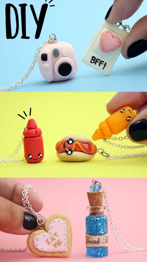 DIY (avec images) | Fimo kawaii, Colliers bff, Kawaii bricolage