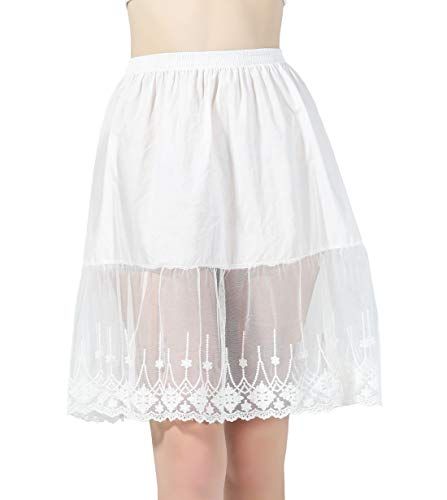 BEAUTELICATE Womens Half Slip 100/% Cotton Vintage Underskirt in 5 Lengths White Black Ivory