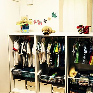 棚 Ikea 子供服収納 セリア 3兄弟 などのインテリア実例 17 10 24 09 46 18 Roomclip ルームクリップ 子供服収納 Ikea 子供 子供 洋服 収納