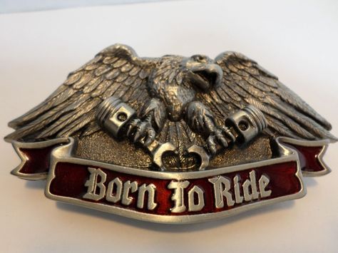 New Born To Ride Eagle Belt Buckle