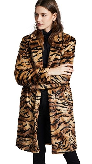 Tiger Print Fleece Scarf Warm for Winter Faux Fur