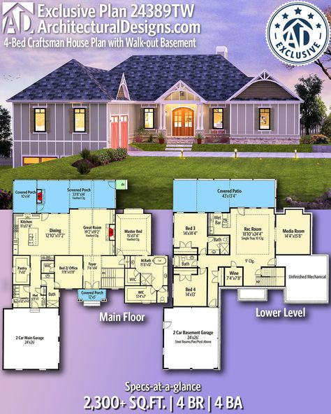 plan de maison walk out