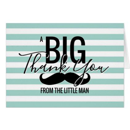 Thank You Little Man Baby Shower Blue Stripes Zazzle Com Blue