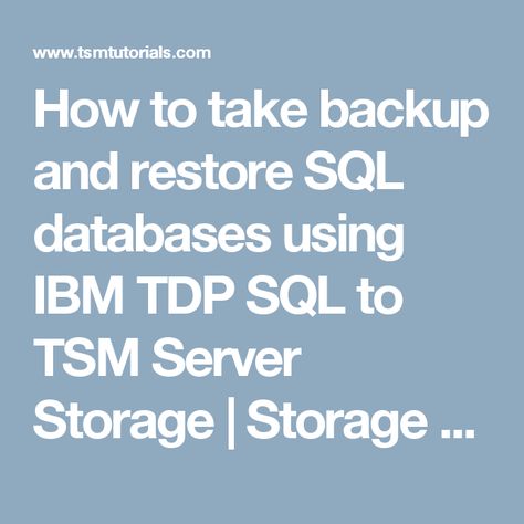 Quick Steps to configure TSM for Database (TDPOracle \ TDPSQL) and - tsm administration sample resume Quick Steps to configure TSM for Database (TDPOracle \ TDPSQL) and - tsm administration sample resume