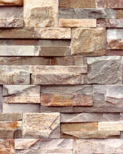 Brick Effect Wallpaper Featuring A Slate Stone Style Perfect Addition To Any Sort Of Room To Gain Ch Brick Effect Wallpaper Stone Feature Wall Stone Wallpaper
