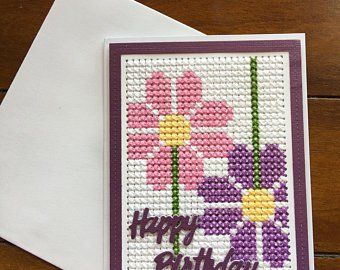Car Birthday Cross Stitch Card Kit by Florashell