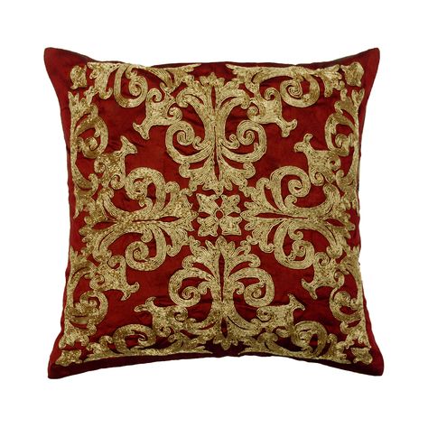 high quality velvet gold addons embroidered red pillowcase with a heart