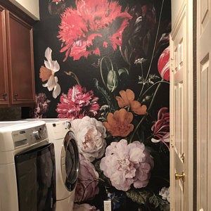 Peel and Stick Wallpaper Floral Large Floral Wallpaper Dark Peel and Stick Wallpaper Floral Large Floral Wallpaper Dark