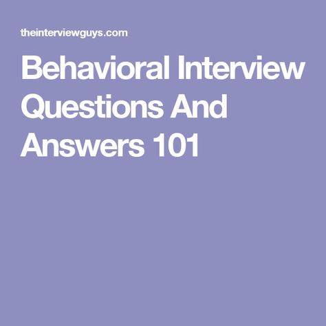 preparing for a behavioural interview