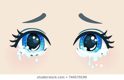 Colorful Beautiful Eyes In Anime Manga Style With Shiny Light