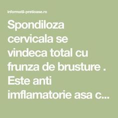 asa m am vindecat de spondiloza cervicala fila durerii articulare