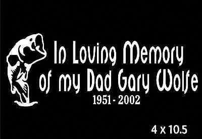 In Loving Memory Of Decal Personalized Bass Fishing Car Window Vinyl Sticker In Loving Memory Of Decal Personalized Bass Fishing Car Window Vinyl Sticker