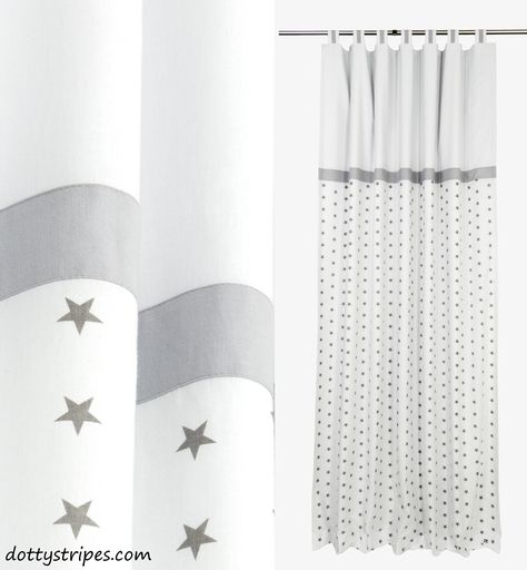 Grey White Stars Nursery Curtains With Blackout Lining Grey White Stars Nursery Curtains With Blackout Lining