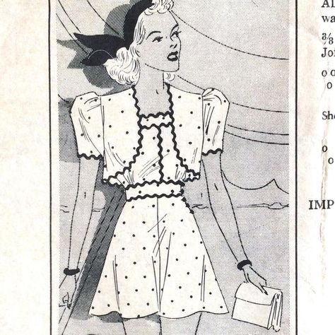 1940s Vintage Unused Pattern Playsuit Shorts And Sundress