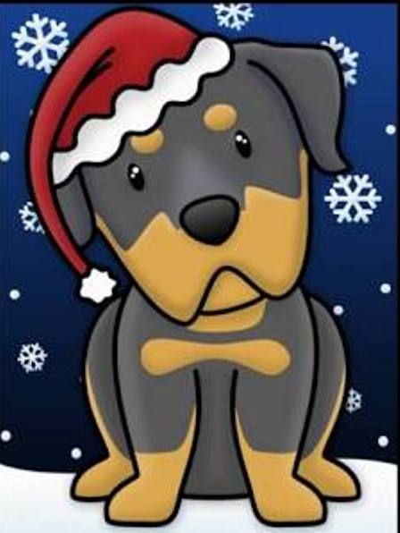 Rottie Christmas Cartoon With Images Rottweiler Love Dog