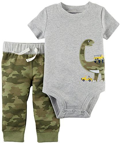 Carters Baby Boys 1-Pc Sleeveless Romper Shorts Green//Camo