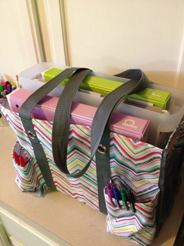 Thirty One All in Organizer mini tote bag 31 gift in Pink Lotsa Dots