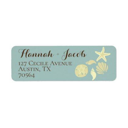 Beach Themed Seashells Wedding Return Address Label Zazzle