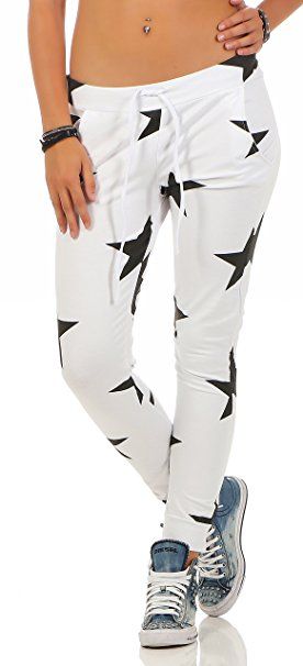 Damen Sporthose Hose Jogginghose Schnürung verkürzt Wadenlang