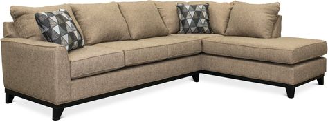 Casual Contemporary Tweed Brown 2 Piece Sectional Sofa Emerson Tweed Brown 2 Piece Sectional Sofa