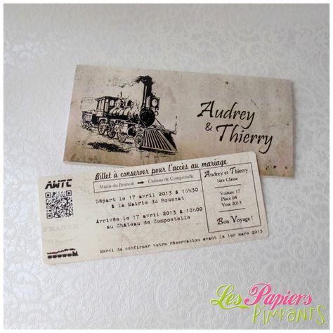 Faire Part Mariage Train